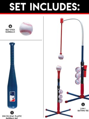 Franklin Sports MLB 2-in-1 Grow-with-Me Batting Tee Set for Youth Players