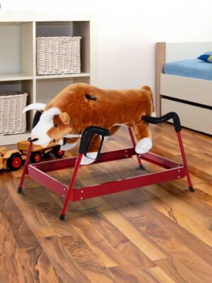 Qaba Kids Spring Rocking Horse Rodeo Bull Style with Realistic