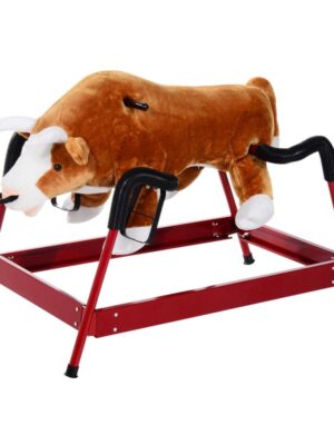 Qaba Kids Spring Rocking Horse Rodeo Bull Style with Realistic