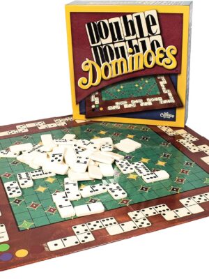 alliope Games Double Double Dominoes Game with Board, Enjoy this variation of Mexican Train Game with a Twist