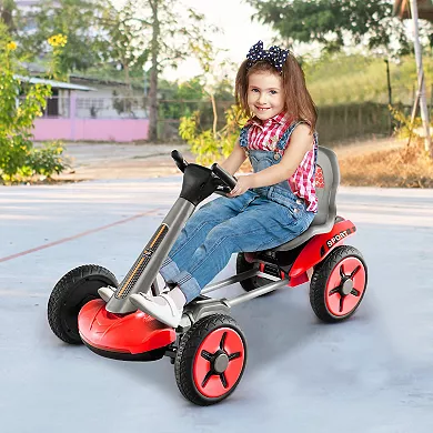 Aosom Kids Ride on Push Car, with Engine Sounds & Under-Seat Storage